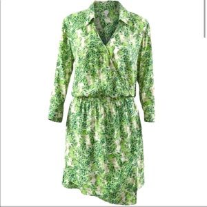 CABI leafy green dress wrap size small